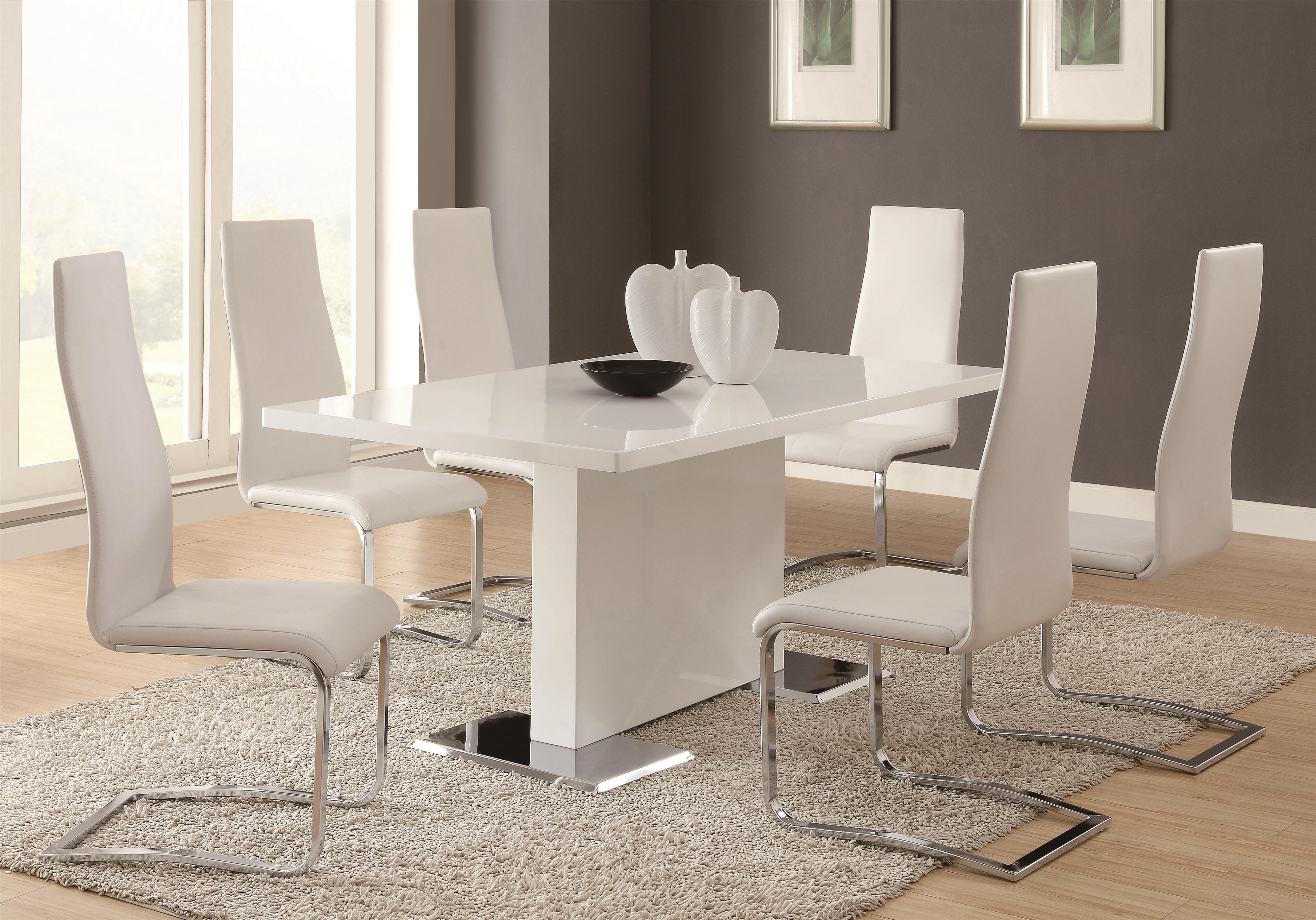 Coaster Modern Dining 100515WHT White Faux Leather Dining Chair
